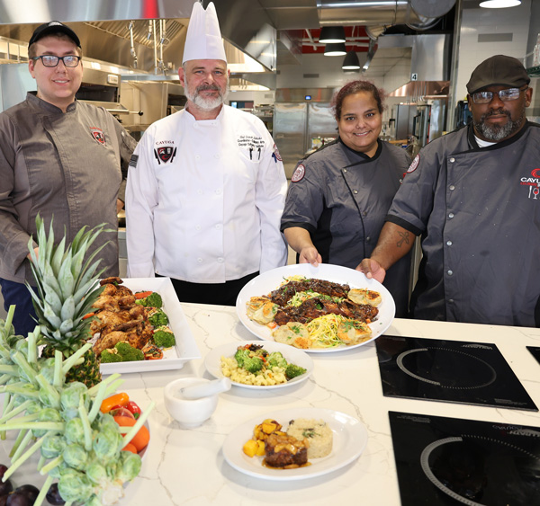 Culinary Arts student preparing food