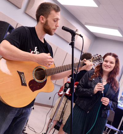 Music A.S. students playing an instrument