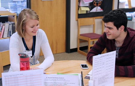 Student receiving help in the Learning Commons