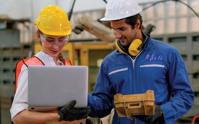 Industrial Maintenance image with man and young student worker