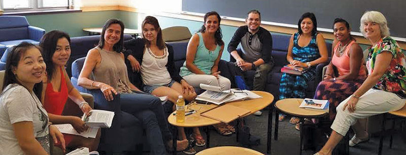 Students taking part in an English as a second language class