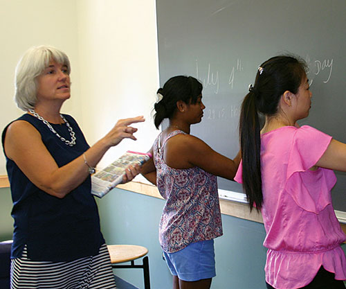 Instructor teaching English as a second language